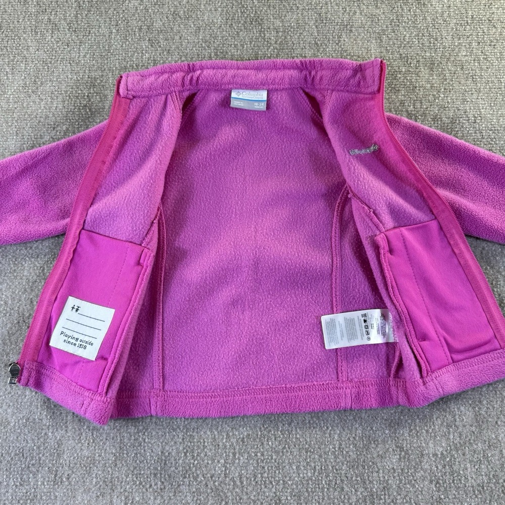 Columbia Infant/Toddler Girls Benton Springs Full Zip Pink Fleece Jacket 18-24 M - Picture 7 of 11